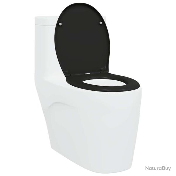 Toilette avec abattant � fermeture douce en Duroplast Noir de vidaXL