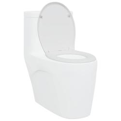 Siege de toilette &agrave; lib&eacute;ration rapide avec fermeture douce en duroplast blanc