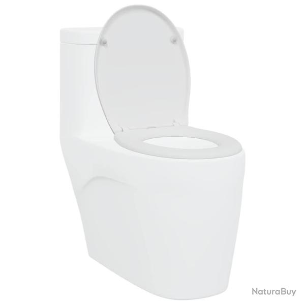 Siege de toilette � lib�ration rapide avec fermeture douce en duroplast blanc