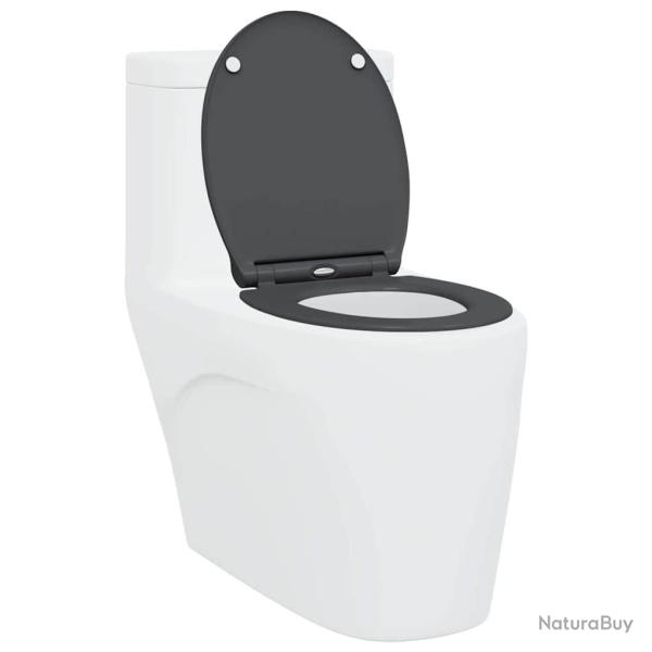 Siege de Toilette � Lib�ration Rapide avec Fermeture Douce Duroplast Anthracite