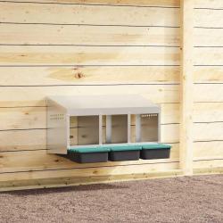 Nichoir &agrave; poules3 compartiments, fixation murale, acier galvanis&eacute;