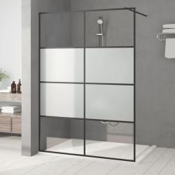 Paroi de douche Noir 140x195 cm Verre ESG demi-d&eacute;poli