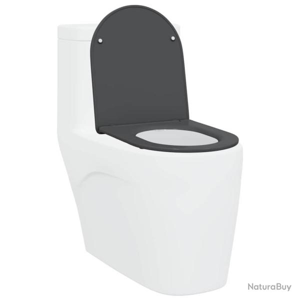 Si�ge de toilette � fermeture rapide avec chute douce en duroplast anthracite