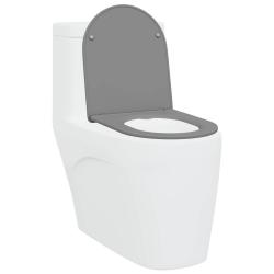 Toilette &agrave; ouverture rapide avec fermeture douce en Duroplast Gris