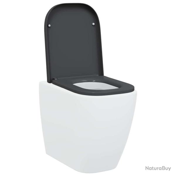 Si�ge de toilettes � lib�ration rapide avec syst�me de fermeture douce en duroplast anthracite