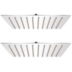 Pomme de douche plongeante 2 pcs Acier inoxydable 20x20 cm