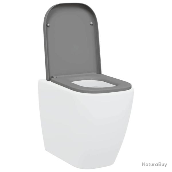 Si�ge de toilette � lib�ration rapide avec fermeture douce en duraplast gris