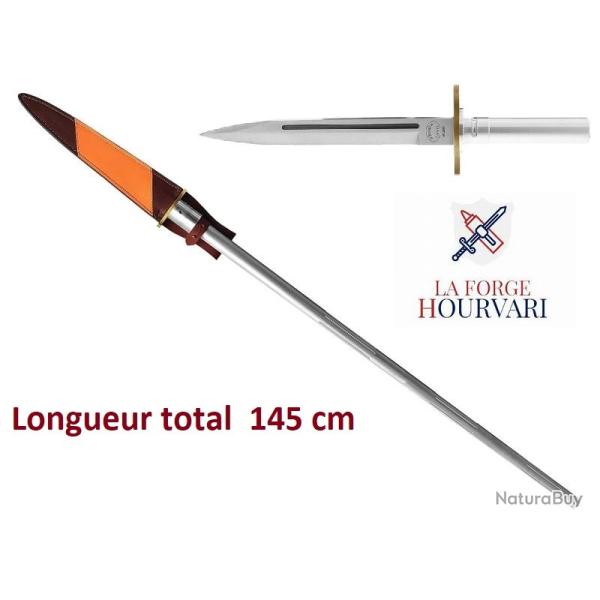 Epieu de chasse Hourvari le traqueur 25 cm Gris  avec Etui cuir