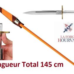 Epieu de chasse Hourvari le traqueur 25 cm Orange  avec Etui cuir