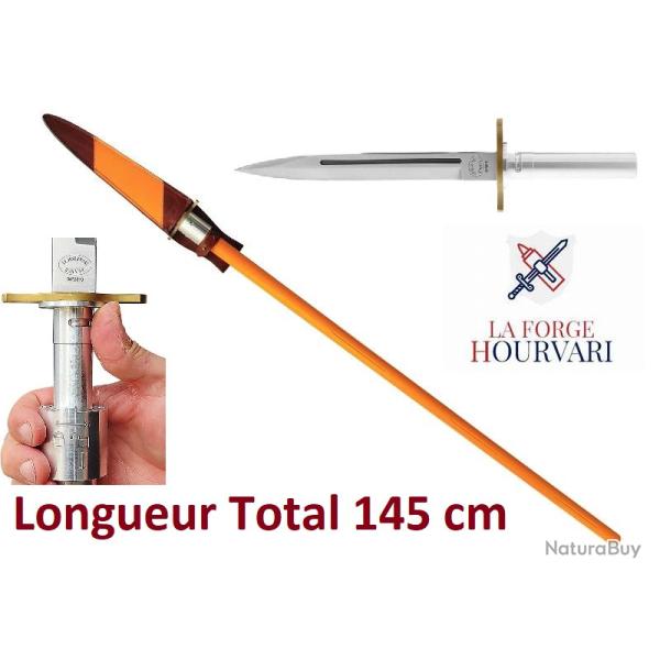Epieu de chasse Hourvari le traqueur 25 cm Orange  avec Etui cuir