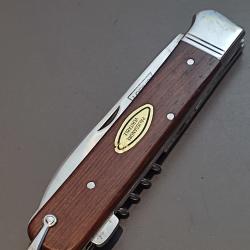 COUTEAU 3 pi&egrave;ces FLORINOX, THIERS, manche PALISSANDRE, fermeture &agrave; pompe.