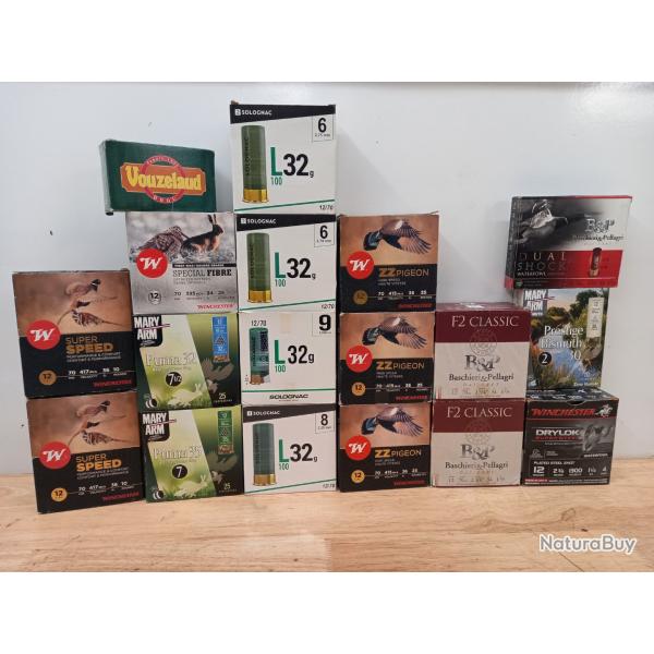 Important lot de munition calibre 12