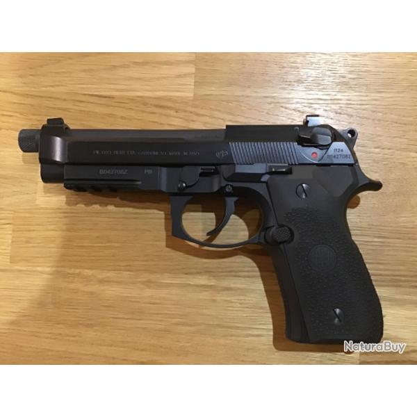 PISTOLET BERETTA M9 A3 BLACK AQUA TEK CAL 9X19 FILETE 1/2X28