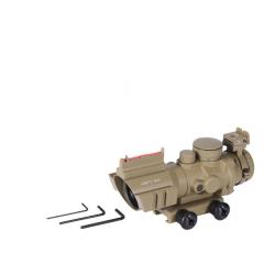 Lunette &agrave; Prisme 4x32 BDC SFP R&eacute;ticule Eclair&eacute; Rouge/Vert/Bleu Rail 20 mm Tactique Tir & Chasse Kaki