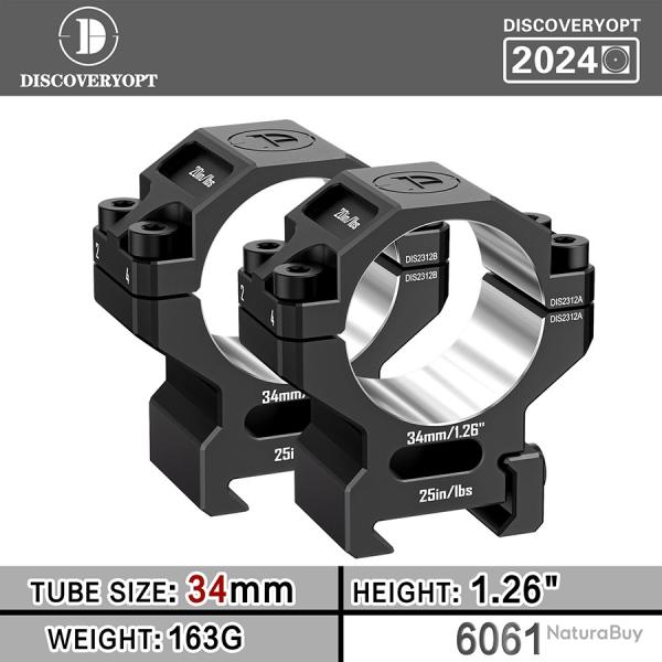 DISCOVERYOPT DISCOVERY COLLIERS EN ALUMINIUM 6061 34MM 1.26"