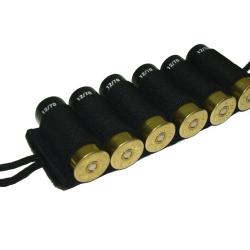 Porte cartouches velcro pour calibre 12 - Couleur noir -   Cartouchi&egrave;re tactique  - 6 tubes