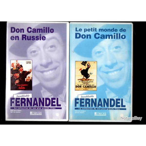 don camillo en russie , le petit monde de don camillo et le retour de , 4 vhs atlas fernandel