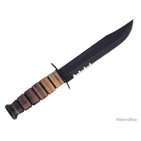 Poignard  Ka-Bar  U.S.M.C  semi dentee  lame de 17 cm