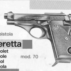 notice pistolet BERETTA 70 en FRANCAIS (envoi par mail) - VENDU PAR JEPERCUTE (m2639)