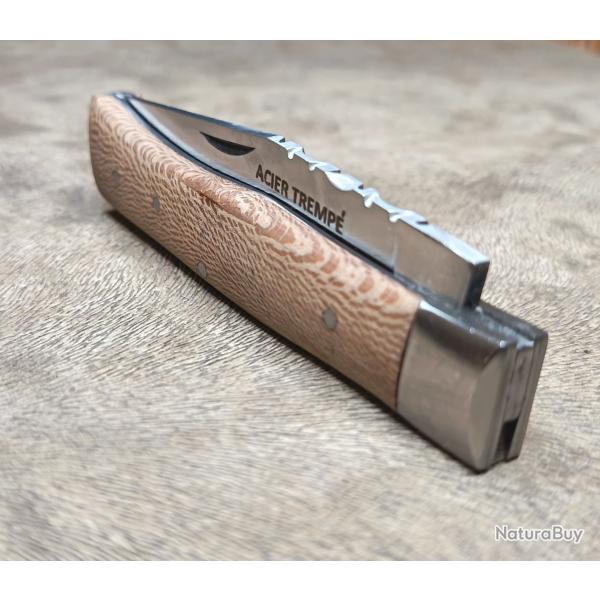 Couteau de poche style l'Alpin, manche en bois de platane