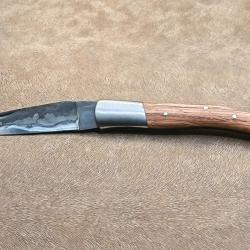 Couteau de poche pliant, lame brute de forge. 21,5 cm