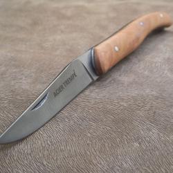 Couteau de poche ,manche en bas de teck