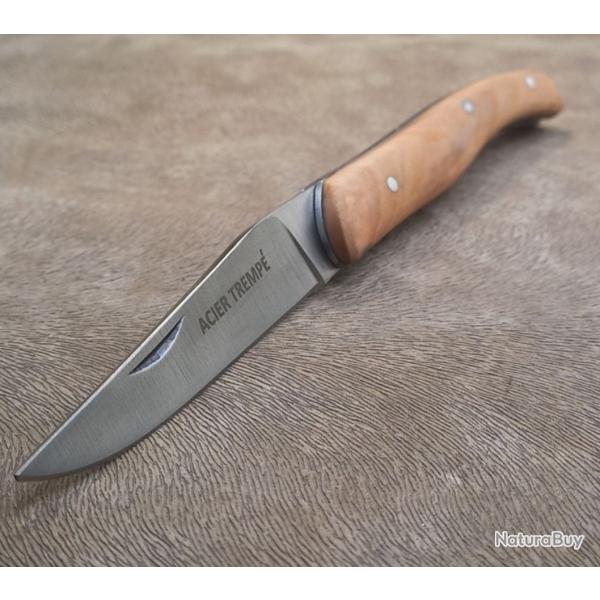 Couteau de poche ,manche en bas de teck