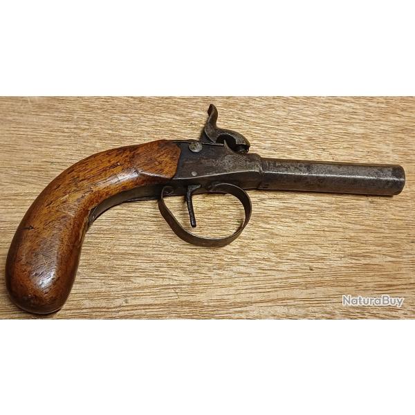 Ancien pistolet � coffre � percussion - XIX� si�cle