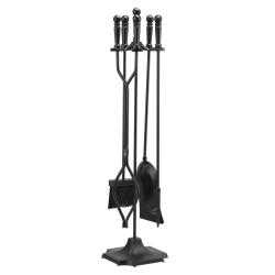 Set Kit Outils de Chemin&eacute;e - 5 pi&egrave;ces - Fer Forg&eacute; Haute Qualit&eacute; Tisonnier Pelle Cendre Feu