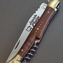 COUTEAU LAGUIOLE PRESTIGE 2 pi&egrave;ces, SABOT, THIERS, manche BOIS DE VIOLETTE, guilloch&eacute;.