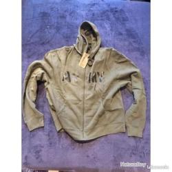 Sweat shirt veste jogging capuche vert olive army mil-tec taille m ou xl ou xxl