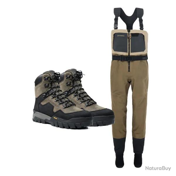 Pack waders GRUNDEN'S Boundary Zip + chaussures Bankside XL (12-13)