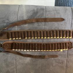 Cartouchi&egrave;re cuir calibre 12