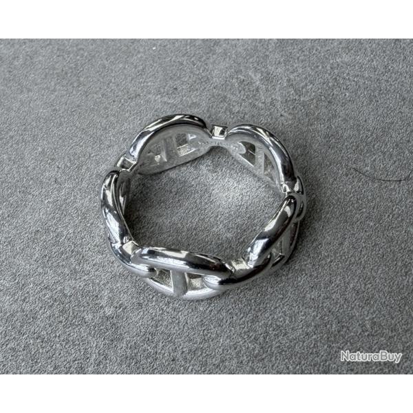 Bague HERMES neuve en argent - chaine d'ancre - taille 54 - Herm�s