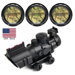 DESTOCKAGE Lunette Viseur COMPACT SCOPE 4X32 - R&eacute;ticule Lumineux Vert - Bleu - Rouge Optique