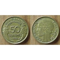France 50 Centimes 1932 Type Morlon Piece Centime De Francs