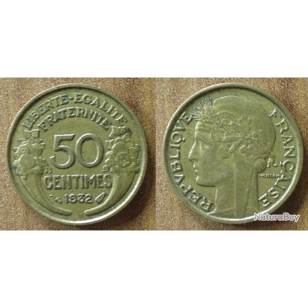 France 50 Centimes 1932 Type Morlon Piece Centime De Francs