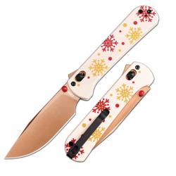 Couteau CJRB Bolt Lame Acier AR-RPM9 Manche G10 Snowfall Liner Lock IKBS J1960MWH