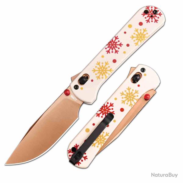 Couteau CJRB Bolt Lame Acier AR-RPM9 Manche G10 Snowfall Liner Lock IKBS J1960MWH