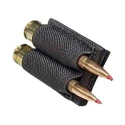 Cartouchiere 2 munitions Noir - Velcro - Livraison gratuite