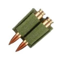 Cartouchiere 2 munitions Kaki - Velcro - Livraison gratuite