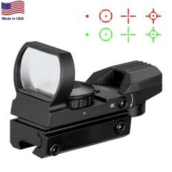 Lunette Viseur Holographique Point Rouge Vert 4 R&eacute;ticules Lumineux Chasse Airsoft