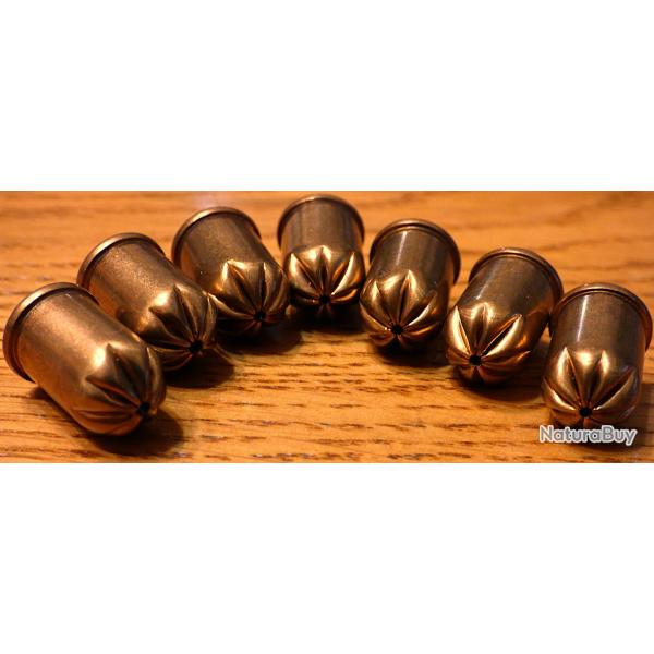 1 LOT DE 7 MUNITIONS NON LETALES CHARGEES A BLANC POUR REVOLVERS Cal://38//380//