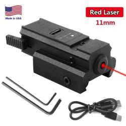 DESTOCKAGE Viseur Laser Tactique Rechargeable Usb Rail 11mm Ambidextre Chasse en Alu