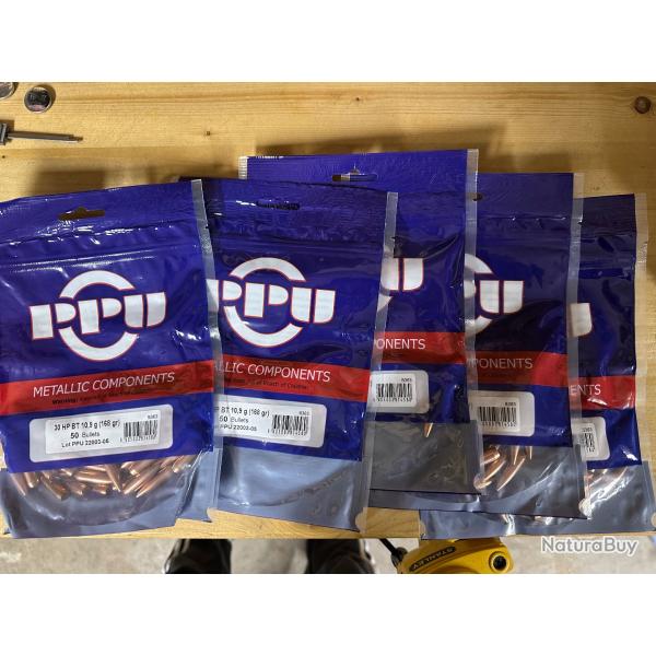Ogives PPU Cal. 30 .308 168grs HPBT