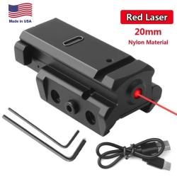 DESTOCKAGE Viseur Laser Tactique Rechargeable Usb Rail 20mm Ambidextre Chasse en Alu