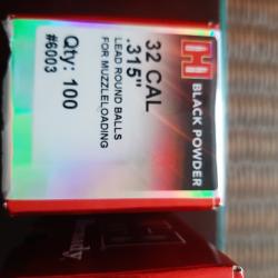 100 Balles Rondes HORNADY Cal 32 .315