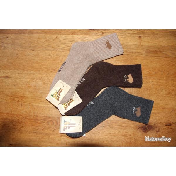 Chaussettes en laine de YAK pour les froid extr�me - fabrication Mongolie