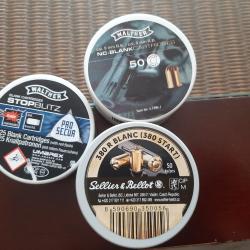 3 boites de Balles a blanc walther , sellier et bellot 9mm