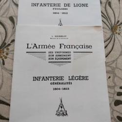 2 Planches Rousselot 1er empire infanterie de ligne et l&eacute;g&egrave;re